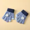 Luvas infantis quentes com forro de fleece para o inverno, cinco dedos espessados, à prova de frio para bebês, luvas de lã fofas, luvas espessadas para meninas