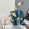 Nova Flor Artificial de 3 Ramos Orquídea Neve Fragrante Flor Falsa Decoração de Casa Transfronteiriça Sala de Estar Arranjo de Flor de Casamento Adereços para Fotos em Altura