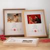 Marco de fotos de certificado de matrimonio creativo, decoración, certificado de matrimonio, registro conmemorativo, marco de fotos de madera de 10 pulgadas, colección de libros de bodas, marco de palabras Xi
