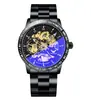 Transmisión en Vivo Popular Reloj para Hombre Mecánico Totalmente Automático Pieza Única Envío Directo Correa de Acero Negro Reloj Mecánico Estudiante Masculino