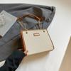 Bolso de mano de gran capacidad para mujer, bolso de lona de color contrastante, moderno, para uso diario, para ir al trabajo o al trabajo, bandolera de hombro, 2025