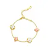 Pulsera de Nicho Simple Colgante de Trébol de Cuatro Hojas Pulsera de Flor de Cuatro Pétalos Accesorios de Moda Simples INS Pulsera de Acero de Titanio para Mujer