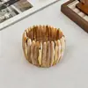 Pulseira Larga Elástica de Resina Transfronteiriça Europeia e Americana, Toque de Luxo Leve de Alta Qualidade, Pulseira Versátil Personalizada Simples e Elegante para Mulheres