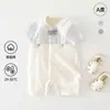 Mameluco de manga corta para bebé niña Verano Delgado Ropa para bebé Ropa para niña para salir Algodón puro Clase A Ropa para gatear para recién nacidos