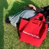 2024 Nuevo Ins Nicho Bolsa de Lona Roja Casual Bolsa de Hombro de Lona con Estampado de Letras Gran Capacidad Bolsa para Estudiantes