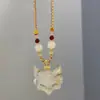 Collar de cuerda hecho a mano con colgante de máscara de zorro de diseño exclusivo, collar de moda de lujo