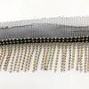 Atacado do Fabricante Renda de Malha com Corrente Borla Coreana Borda Crua Trama de Contas Douradas Acessórios DIY para Roupas Bolsas Sapatos e Chapéus