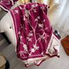 Otoño e Invierno Nueva Moda Elegante Bufanda para Mujer Invierno de Alta Gama Flor Cachemira Gruesa de Doble Cara Bufanda Larga Chal Grande