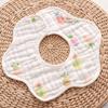 Atacado de Fabricante 6 Camadas Gaze de Algodão Puro Babador Infantil Giratório 360 Graus Pétala Fina Estilo Pescoço Bolso para Arroz