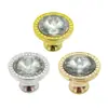 Manijas Pequeñas Redondas de Plástico al por Mayor Manijas de Diamante de Cristal Doradas Manijas para Gabinete Cajón Mesa de Noche Armario