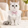 Pajarita de encaje para mascotas estilo francés, collar estilo princesa para gatos, accesorio elegante para Ragdoll, British Shorthair y perros pequeños para sesiones de fotos