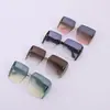 Gafas de sol cuadradas sin montura con degradado, superventas transfronterizas, ligeras, protección UV, adelgazan el rostro, selección de influencers, venta al por mayor