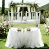 Decoración de Silla para Boda Transfronteriza Falda de Tul para Respaldo de Silla Escenario de Cumpleaños Accesorios para Bodas Flor en Respaldo de Silla Silla de Bambú Set de Sillas de Tul Blanco