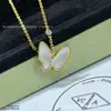 Collar Mariposa Full Diamond de Oro Blanco Oro Rosa Oro Turquesa Madreperla Blanca Zafiro Rosa Amarillo Cadena Clavícula Diamante