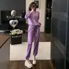 Conjunto de Dos Piezas para Mujer, Estilo Nuevo de Primavera y Otoño, Engrosado con Felpa, Estilo Callejero, Deportivo Energético, Dos Colores, Sudadera con Capucha de Manga Larga, Conjunto Casual de Moda