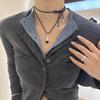 Estilo coreano simples ágata preta/branco cristal camisola corrente nicho feminino estilo frio alta qualidade especial-formato longo colar