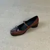 Zapatos de Ballet Mary Jane para Mujer Chuyuji Otoño 2026 Estilo Nuevo Punta Baja con Tacón Grueso, Cómodos para Usar por Primera Vez con Faldas