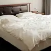 Juego de ropa de cama de cuatro piezas 100% algodón estilo japonés, estilo nórdico japonés, sábana blanca e funda de edredón ins, adecuado para primavera, otoño y verano