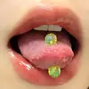 Uña de lengua con recubrimiento acrílico, decoración de lengua con cuentas de mina, acero inoxidable, cuerpo de uña de lengua AB, joyería para piercing, fábrica directa, venta al por mayor