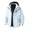 Roupa de Corrida para Casal Feminina Três em Um Anti-respingo 2024 Nova com Forro de Fleece Removível Roupa de Montanhismo para Exterior para Homens