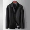 Chaqueta para Hombre 2026 Primavera y Otoño Sin Costuras Pegada de Gama Alta Solapa Estilo Ropa de Trabajo Lujo Juvenil Abrigo Casual de Negocios