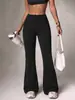 2026 Amazon Comércio Exterior Calça de Yoga Cor Sólida Justa Levanta Bumbum Versátil para Uso Externo Flare Fitness Esportiva para Mulheres