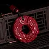 Colgante de Arena Dorada Púrpura Natural Estilo Étnico Pixiu para Hombres y Mujeres, Mineral Original Cinabrio Fortuna Adorno Vintage Accesorio