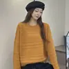 Suéter jacquard de rayas verdes retro para mujer, nueva colección otoño/invierno 2026, corte holgado, cuello redondo, jersey de punto