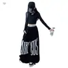 Conjunto de Jazz para Niñas 2026 Nuevo Estilo Ajustado Top Corto y Pantalón de Chándal con Letras Conjunto de Dos Piezas para Primavera y Otoño