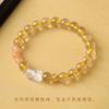 Pulsera Zhaomi Pixiu Cristal Rubio Dorado Atractora de Riqueza Nuevo Estilo Chino Pulsera de una Sola Vuelta Piedra Solar Joyería para Mujer al Mayoreo