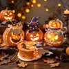 Accesorios para Tour de Halloween Regalos de Halloween Linternas de Mano Luminosas Hechas a Mano DIY Linternas de Calabaza de Halloween