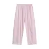 Roupas Femininas Transfronteiriças 2026 Moda Estilo Europeu e Americano Versátil Casual Simples Cintura Elástica Calças Retas Largas para Mulheres F526055