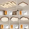 Luminária de Sala de Estar 2025 Novo Modelo Minimalista Moderno Luminária de Hall Espectro Completo Proteção Ocular Estilo Flor Creme Luminária de Teto para Quarto Principal