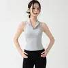 Top esportivo com gola virada, decote halter, costas nuas e bojo integrado, top respirável e sem costura para treinamento de yoga e pilates