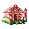 Castillo inflable de rebote con temática navideña, fiesta navideña, parque de juegos inflable, evento comercial, equipo inflable con temática personalizada