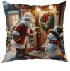Almohada Navideña Nueva para Sofá Transfronteriza Funda de Almohada Impresa para Fiestas del Hogar Amazon Funda de Cojín Decorativa para Sala de Estar