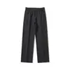 Pantalones casuales retro de estilo japonés color caqui claro para hombre, delgados de pierna ancha sueltos rectos lavados para primavera y verano, ropa de hombre para primavera y otoño