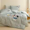 2026 Nuevo Otoño/Invierno Suave y Lindo Juego de Cuatro Piezas 100% Algodón Cepillado Estilo INS Bordado con Toalla Ropa de Cama Ultra Suave