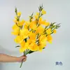 Flor de seda artificial para decoración de bodas, grandes ramos de gladiolos, flores artificiales populares transfronterizas, flores artificiales de alta gama, ramos de gladiolos de 5 puntas
