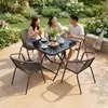 Mesa Redonda de Vidro Temperado com Padrão de Água para Exterior Móveis Modernos Minimalistas Doméstico Impermeável Mesa e Cadeira para Pátio Varanda Lazer Atacado