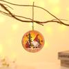 Nuevos Productos Transfronterizos Bosque Navideño Claus Colgante Luminoso de Madera Decoraciones para Árbol de Navidad Redondo Estrella de Cinco Puntas Colgante Pequeño