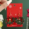 Pendientes navideños para mujer más vendidos transfronterizos, conjunto de pendientes y ganchos de moda y creativos de copo de nieve, campana y árbol de Navidad