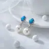 Pendientes de Resina Azul Perla Platino Vintage Shijia de Qingdao Diseño de Nicho Pendientes Personalizados de Gama Alta Borla Accesorios para Mujer