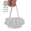 Cesta de Flores para Boda Estilo Occidental Blanca Portátil Cesta de Flores para Boda al Aire Libre Cesta de Pétalos Suministros para Boda Estilo Occidental Venta al por Mayor