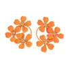 Pendientes Exagerados de Moda Transfronteriza Europea y Americana, Frescos, Retro, Dulces, Florales para Mujer con Clavijas de Flor de Camelia de Estilo Pastoral de Alta Gama