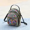 Bolso Nuevo para Mujer, Bolso Cruzado Versátil, Lona Bordada con Flores Estilo Étnico, Bolso Cruzado Sencillo, Bolso de Mano, Mochila