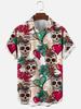 2023 nova camisa de praia masculina AliExpress ebay Amazon explosão caveira 3D impressão digital camisa masculina