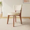 Cadeira de Jantar em Madeira Maciça para Uso Doméstico, Cadeira Moderna Estilo Creme com Almofada Macia, Banqueta de Jantar, Cadeira para Reunião de Hotel, Cadeira de Jantar de Luxo Leve com Encosto, Outros