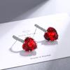 Aretes para Mujer Moda Europea y Americana Circonia Azul Marino Amor Aretes Corazón Dulce con Forma de Corazón Aretes Transfronterizos Aretes para Mujer Europeos y Americanos