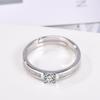 Anel de Casal de Zircônia Mais Vendido no Douyin Transfronteiriço Prata S925 Primeiro Amor como Primeiro Anel de Casal Luxo Acessível Anel Simples